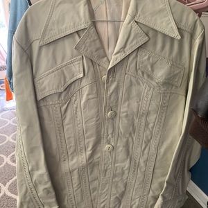Vintage leather shirt/jacket cream color